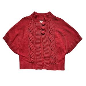 Sonoma Cable Knit Wife Half Sleeves Medium Weight Casual Cute Cardigan Sweater M